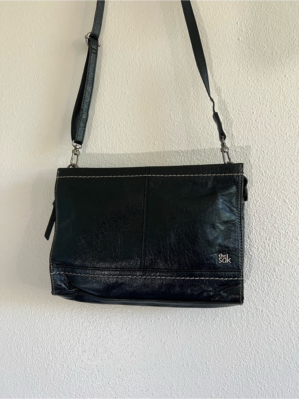 The Sak Black Leather Crossbody Bag
